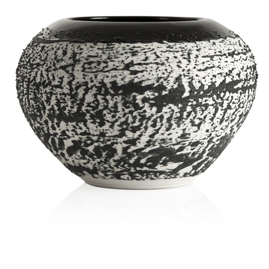 Magma Small Round Textured Vase (Black)