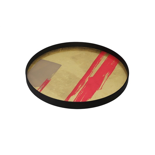 Abstract Medium Tray - Raspberry