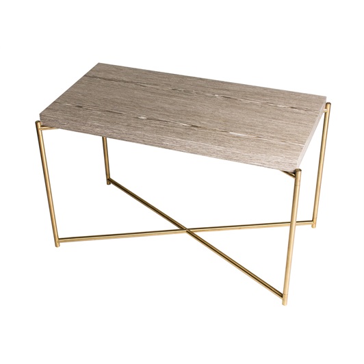 Side Table - Weathered Oak & Brushed Brass