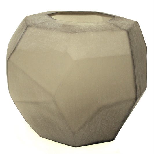 Cubi Vase Smoke Grey, Round