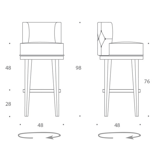 Bar Stool - Swivel base