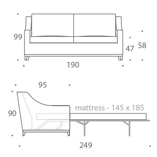 2.5 Seater Sofa Bed - Large